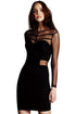 Little Black Mesh Caged Bodycon Dress